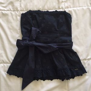 VINTAGE NAVY ABERCROMBIE STRAPLESS TOP